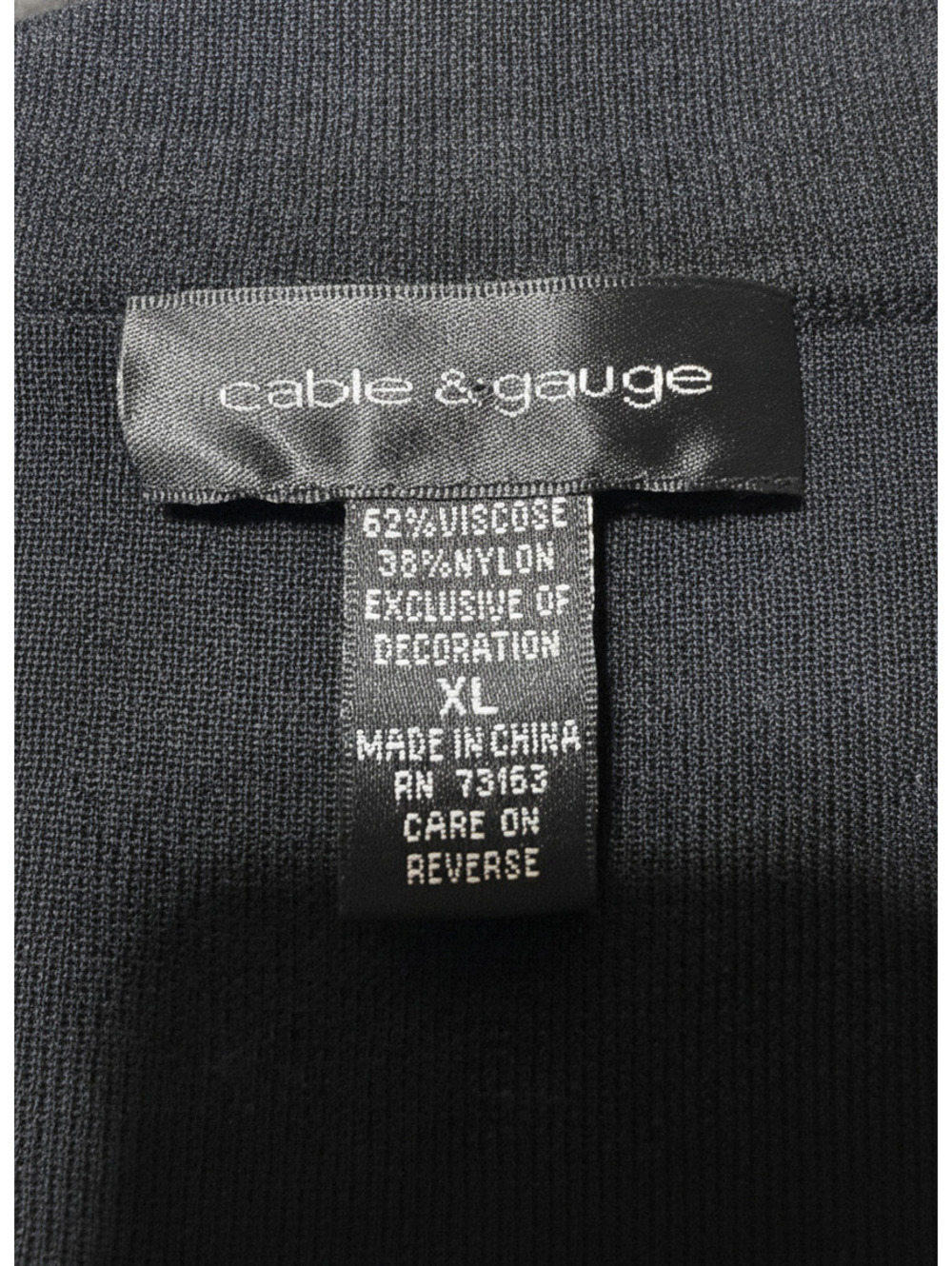 Cable & Gauge XL Black Short Sleeve Top with Shiny Sequin - Picture 2 of 6